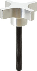 Gibraltar - 2-1/2" Head Diam, 4 Point Lobed Knob - 3/8-16 Stem, Aluminum - Exact Tooling