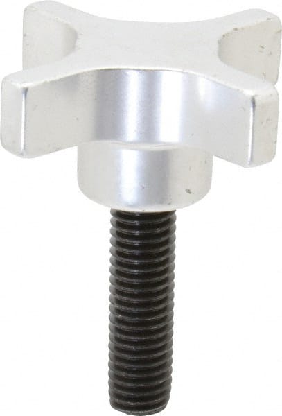 Gibraltar - 2-1/2" Head Diam, 4 Point Lobed Knob - 1/2-13 Stem, Aluminum - Exact Tooling