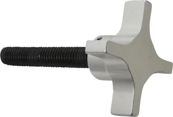 Gibraltar - 2-1/2" Head Diam, 4 Point Lobed Knob - 1/2-13 Stem, Aluminum - Exact Tooling