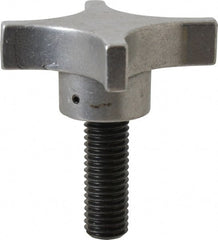 Gibraltar - 3" Head Diam, 4 Point Lobed Knob - 5/8-11 Stem, Aluminum - Exact Tooling