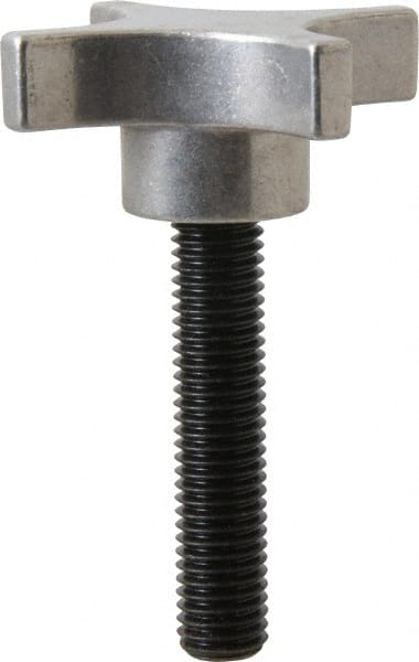 Gibraltar - 3" Head Diam, 4 Point Lobed Knob - 5/8-11 Stem, Aluminum - Exact Tooling