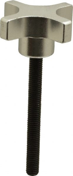 Gibraltar - 50.8mm Head Diam, 4 Point Lobed Knob - M8x1.25 Stem, Aluminum - Exact Tooling