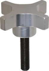 Gibraltar - 63.5mm Head Diam, 4 Point Lobed Knob - M10x1.5 Stem, Aluminum - Exact Tooling