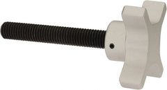 Gibraltar - 63.5mm Head Diam, 4 Point Lobed Knob - M12x1.75 Stem, Aluminum - Exact Tooling