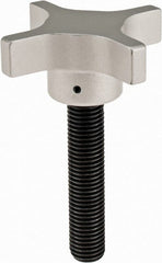 Gibraltar - 76.2mm Head Diam, 4 Point Lobed Knob - M16x2 Stem, Aluminum - Exact Tooling