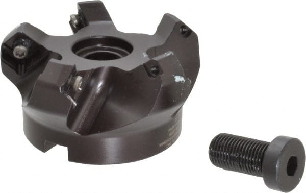 Kennametal - 62.99mm Cut Diam, 1" Arbor Hole, 6.6mm Max Depth of Cut, 45° Indexable Chamfer & Angle Face Mill - 5 Inserts, SEKT 1404... Insert, Right Hand Cut, 5 Flutes, Series KSSM - Exact Tooling