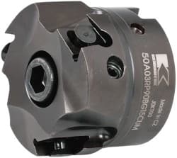 Kennametal - 3 Inserts, 2" Cut Diam, 3/4" Arbor Diam, 0.394" Max Depth of Cut, Indexable Square-Shoulder Face Mill - 0/90° Lead Angle, 39.88mm High, BGHX 15L5... Insert Compatibility, Series Fix-Perfect - Exact Tooling