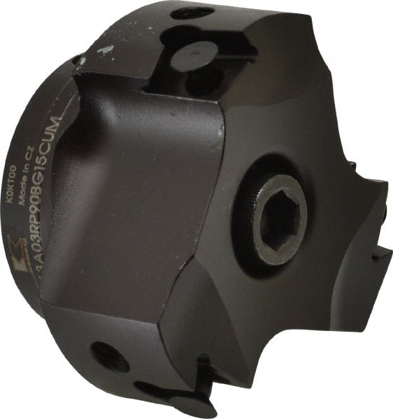 Kennametal - 3 Inserts, 2-1/2" Cut Diam, 3/4" Arbor Diam, 0.394" Max Depth of Cut, Indexable Square-Shoulder Face Mill - 0/90° Lead Angle, 39.88mm High, BGHX 15L5... Insert Compatibility, Series Fix-Perfect - Exact Tooling