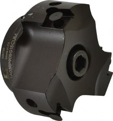 Kennametal - 3 Inserts, 2-1/2" Cut Diam, 3/4" Arbor Diam, 0.394" Max Depth of Cut, Indexable Square-Shoulder Face Mill - 0/90° Lead Angle, 39.88mm High, BGHX 15L5... Insert Compatibility, Series Fix-Perfect - Exact Tooling