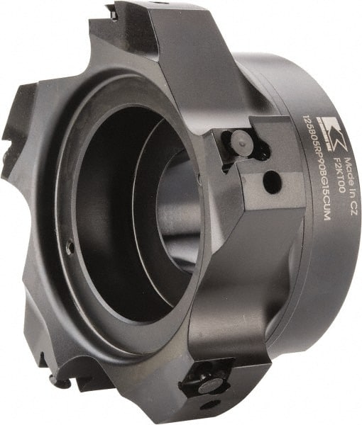 Kennametal - 5 Inserts, 5" Cut Diam, 1-1/2" Arbor Diam, 0.394" Max Depth of Cut, Indexable Square-Shoulder Face Mill - 0/90° Lead Angle, 60.45mm High, BGHX 15L5... Insert Compatibility, Series Fix-Perfect - Exact Tooling