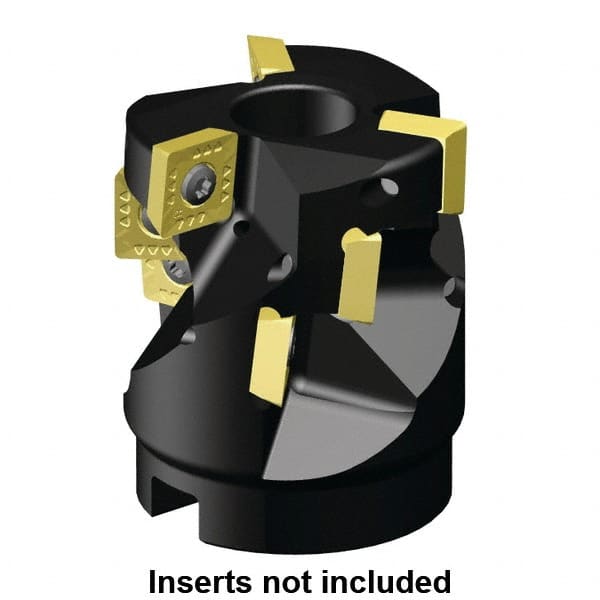Kennametal - 15 Inserts, 2-1/2" Cut Diam, 1" Arbor Diam, 50.93mm Max Depth of Cut, Indexable Square-Shoulder Face Mill - 0/90° Lead Angle, 2-3/4" High, SD.T 43.. Insert Compatibility, Through Coolant, Series KSSP - Exact Tooling