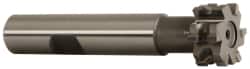 Whitney Tool Co. - 1/16" Radius, 1/8" Circle Diam, 3/4" Cutter Diam, 3/8" Cutting Width, Shank Connection, Concave Radius Cutter - 1/2" Shank Diam, 3" OAL, Carbide-Tipped, Uncoated, Profile Ground, 6 Teeth, Weldon Flat - Exact Tooling