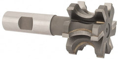 Whitney Tool Co. - 3/8" Radius, 3/4" Circle Diam, 1-7/8" Cutter Diam, 1-1/4" Cutting Width, Shank Connection, Concave Radius Cutter - 3/4" Shank Diam, 4" OAL, Carbide-Tipped, Uncoated, Profile Ground, 6 Teeth, Weldon Flat - Exact Tooling