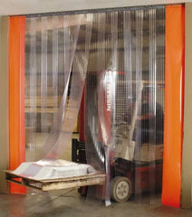 Aleco - 6' Door Width x 8' Door Height Vinyl Smooth Strip Door Kit - 8" Strip Width x 0.08" Strip Thickness, 50% Overlap - Exact Tooling