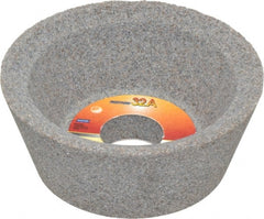 Norton - 3" Diam, 3/4" Hole Size, 1-1/4" Overall Thickness, 60 Grit, Type 11 Tool & Cutter Grinding Wheel - Medium Grade, Aluminum Oxide, K Hardness, Vitrified Bond, 7,640 RPM - Exact Tooling