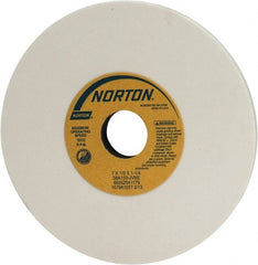 Norton - 7" Diam x 1-1/4" Hole x 1/2" Thick, J Hardness, 150 Grit Surface Grinding Wheel - Aluminum Oxide, Type 1, Very Fine Grade, 3,600 Max RPM, Vitrified Bond, No Recess - Exact Tooling