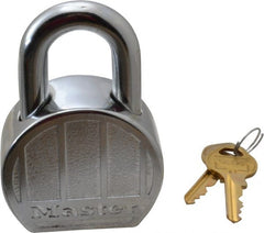 Master Lock - 1" Shackle Clearance, Keyed Alike Padlock - 15/16" Shackle Width, 7/16" Shackle Diam, Zinc - Exact Tooling