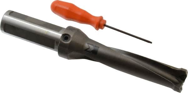 Kennametal - 4.63" Max Drill Depth, 4xD, 1.1563" Diam, Indexable Insert Drill - 2 Inserts, 1-1/4" Shank Diam, Straight Shank - Exact Tooling