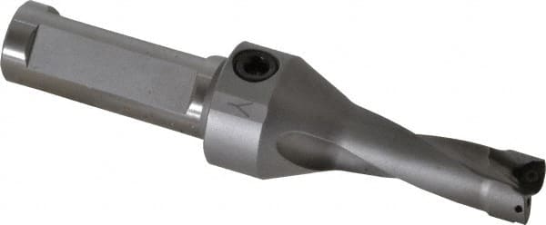 Kennametal - 1.6" Max Drill Depth, 2.5xD, 15.9mm Diam, Indexable Insert Drill - 2 Inserts, 3/4" Shank Diam, Straight Shank - Exact Tooling