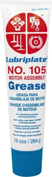 Lubriplate - 10 oz Tube Zinc Oxide General Purpose Grease - White, 150°F Max Temp, NLGIG 0, - Exact Tooling
