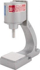 Mead - 1/2" Ram, 4-7/16" Throat Depth, 1/4 Ton Pneumatic Arbor Press - 4" Max Work Height x 3" Max Work Width, 3-1/4" Base Width x 9" Base Depth - Exact Tooling