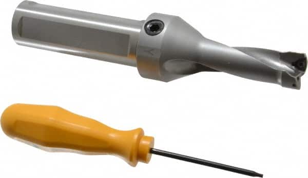 Kennametal - 1-7/8" Max Drill Depth, 2.5xD, 19.1mm Diam, Indexable Insert Drill - 2 Inserts, 1" Shank Diam, Straight Shank - Exact Tooling