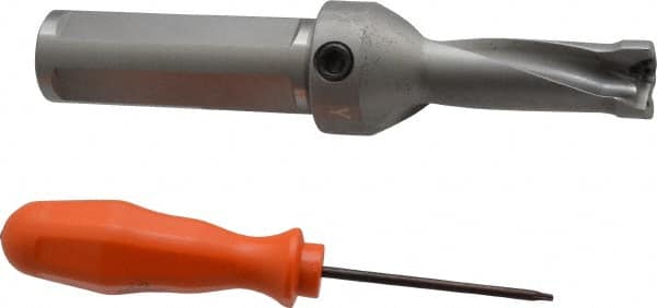 Kennametal - 2.11" Max Drill Depth, 2.5xD, 21.4mm Diam, Indexable Insert Drill - 2 Inserts, 1" Shank Diam, Straight Shank - Exact Tooling