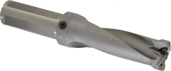 Kennametal - 3.45" Max Drill Depth, 2.5xD, 1-3/8" Diam, Indexable Insert Drill - 2 Inserts, 1-1/4" Shank Diam, Straight Shank - Exact Tooling