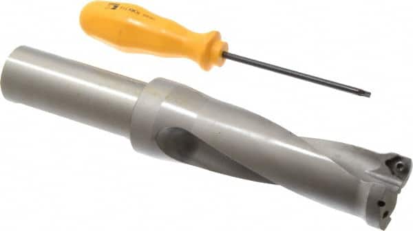 Kennametal - 3-3/4" Max Drill Depth, 2.5xD, 38.1mm Diam, Indexable Insert Drill - 2 Inserts, 1-1/4" Shank Diam, Straight Shank - Exact Tooling