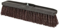 PRO-SOURCE - 18" Heavy Duty Polypropylene Push Broom - 3-1/4" Bristle Length, Plastic Block, Bolt-On Handle Connection, Handle Sold Separately - Exact Tooling