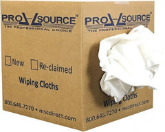 PRO-SOURCE - Virgin Cotton T-Shirt Rag - Low-Lint, White, 3 to 4 Pieces per Lb, Comes in Box - Exact Tooling