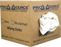 PRO-SOURCE - Virgin Cotton T-Shirt Rag - Lint-Free, White, 3 to 4 Pieces per Lb, Comes in Box - Exact Tooling