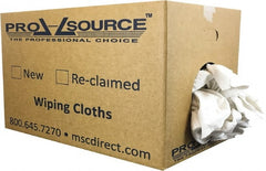 PRO-SOURCE - Virgin Cotton T-Shirt Rag - Lint-Free, White, 3 to 4 Pieces per Lb, Comes in Box - Exact Tooling