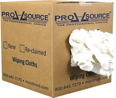 PRO-SOURCE - Reclaimed Cotton T-Shirt Rag - Low Lint, White, 3 to 4 Pieces per Lb, Comes in Box - Exact Tooling
