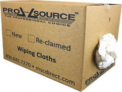 PRO-SOURCE - Reclaimed Cotton T-Shirt Rag - Low Lint, White, 3 to 4 Pieces per Lb, Comes in Box - Exact Tooling
