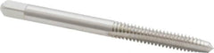 Kennametal - #10-24 UNC 2B/3B 2 Flute Bright Finish High Speed Steel Straight Flute Standard Hand Tap - Plug, Right Hand Thread, 2.38" OAL, 7/8" Thread Length, H3 Limit, Oversize - Exact Tooling