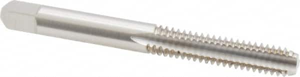 Kennametal - 1/4-20 UNC 3B 3 Flute Bright Finish High Speed Steel Straight Flute Standard Hand Tap - Bottoming, Right Hand Thread, 2-1/2" OAL, 1" Thread Length, H3 Limit, Oversize - Exact Tooling