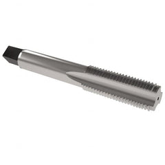 Kennametal - 1/2-13 UNC 3B 3 Flute Bright Finish High Speed Steel Straight Flute Standard Hand Tap - Bottoming, Right Hand Thread, 3.38" OAL, 1.656" Thread Length, H3 Limit, Oversize - Exact Tooling