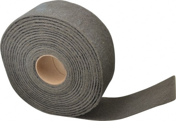 3M - 30' Long x 4" Wide Nonwoven Roll - Very Fine Grade, Gray, Silicon Carbide - Exact Tooling