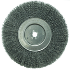 10" - Diameter Narrow Face Crimped Wire Wheel; .014" Steel Fill; 1-1/4" Arbor Hole - Exact Tooling