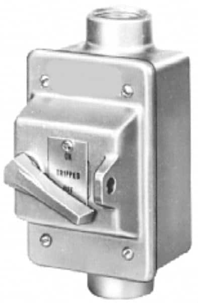 Eaton Cutler-Hammer - 2 Poles, 0.4 to 16 Amp, NEMA, Enclosed Toggle Manual Motor Starter - 60.5mm Wide x 50mm Deep x 105.7mm High, 1 hp at 120/240 V, 1 hp at 277 V & 1/4 hp at 32 V, CSA Certified, NEMA 3/4/5 & UL Listed - Exact Tooling