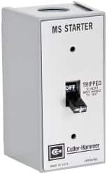 Eaton Cutler-Hammer - 1 Pole, 0.4 to 16 Amp, NEMA, Enclosed Toggle Manual Motor Starter - 60.5mm Wide x 71.9mm Deep x 105.7mm High, 1 hp at 120/240 V, 1 hp at 277 V, 1/4 hp at 120/240 V & 1/4 hp at 32 V, CSA Certified, NEMA 1, UL Listed - Exact Tooling