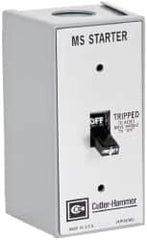 Eaton Cutler-Hammer - 1 Pole, 0.4 to 16 Amp, NEMA, Enclosed Toggle Manual Motor Starter - 60.5mm Wide x 71.9mm Deep x 105.7mm High, 1 hp at 120/240 V, 1 hp at 277 V, 1/4 hp at 120/240 V & 1/4 hp at 32 V, CSA Certified, NEMA 1, UL Listed - Exact Tooling