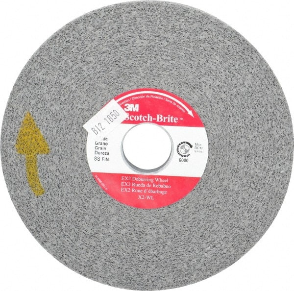 3M - 6" Diam, 1/2" Face Width, 1" Center Hole, Fine Grade, Silicon Carbide Deburring Wheel - Convolute, Hard Density 8 Grade, 6,000 RPM - Exact Tooling