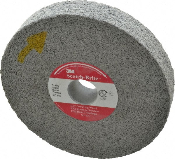 3M - 6" Diam, 1" Face Width, 1" Center Hole, Fine Grade, Silicon Carbide Deburring Wheel - Convolute, Hard Density 8 Grade, 6,000 RPM - Exact Tooling