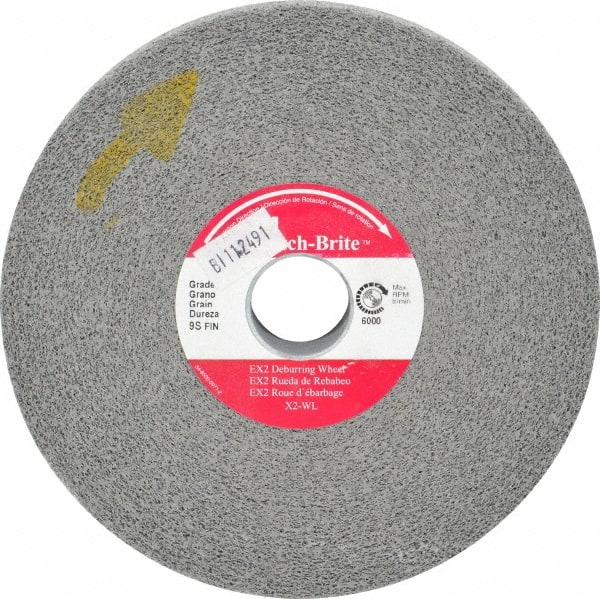 3M - 6" Diam, 1" Face Width, 1" Center Hole, Fine Grade, Silicon Carbide Deburring Wheel - Convolute, Hard Density 9 Grade, 6,000 RPM - Exact Tooling