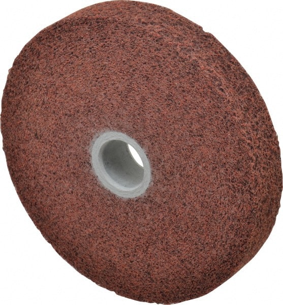 3M - 6" Diam, 1" Face Width, 1" Center Hole, Medium Grade, Aluminum Oxide Deburring Wheel - Convolute, Hard Density 6 Grade, 6,000 RPM - Exact Tooling