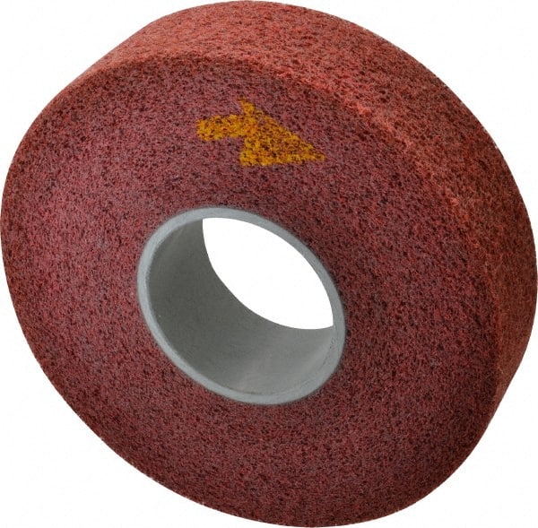 3M - 8" Diam, 2" Face Width, 3" Center Hole, Coarse Grade, Aluminum Oxide Deburring Wheel - Convolute, Soft Density 4 Grade, 4,500 RPM - Exact Tooling