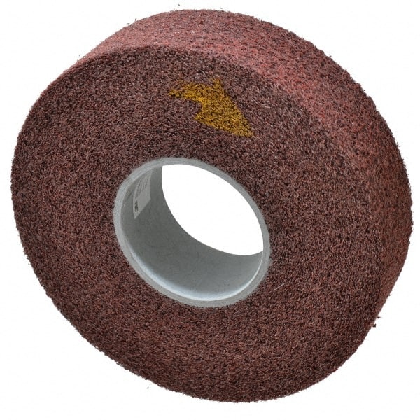 3M - 8" Diam, 2" Face Width, 3" Center Hole, Medium Grade, Aluminum Oxide Deburring Wheel - Convolute, Medium Density 5 Grade, 4,500 RPM - Exact Tooling