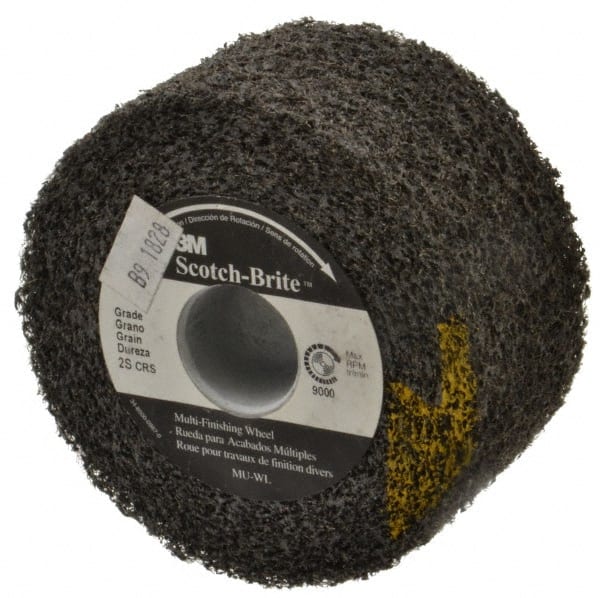 3M - 4" Diam, 2" Face Width, 1" Center Hole, Coarse Grade, Silicon Carbide Deburring Wheel - Convolute, Soft Density 2 Grade, 9,000 RPM - Exact Tooling